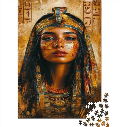 Kleopatra VII Puzzle 1000 Teile Puzzle Für Erwachsene Ägyptische Königin Geschicklichkeitsspiel Für Die Ganze Familie Premium Quality Schöne Geschenkidee Kräftigen Farben 1000pcs (75x50cm) von lihuogongsio