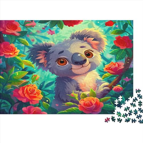 Koala Puzzle 500 Teile Puzzle Für Erwachsene süßer Koala Geschicklichkeitsspiel Für Die Ganze Familie Premium Quality Schöne Geschenkidee Kräftigen Farben 500pcs (52x38cm) von lihuogongsio