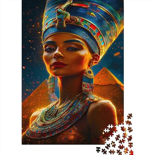 Königin of Egypt 1000 Stück Puzzles Für Erwachsene Kleopatra Geschicklichkeitsspiel Für Die Ganze Familie Schöne Geschenkidee DIY Kreative Unterhaltung 1000pcs (75x50cm) von lihuogongsio