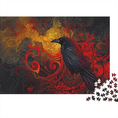 Krähe 1000 Teile Puzzle Blood Krähe Impossible Für Erwachsene HochwerTiger Puzzle Fantasy Schöne Geschenkidee DIY Kreative Unterhaltung Spielzeug Dekoration 1000pcs (75x50cm) von lihuogongsio