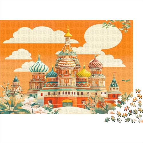 Kremlin, moskau 1000 Stück Puzzles Russisch Erwachsene Stress Abbauen Familien 1000 Brain Challenge Lernspiel Spielzeug Premium Quality Spielzeug Geschenk 1000pcs (75x50cm) von lihuogongsio