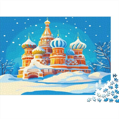 Kremlin, moskau Puzzle 1000 Teile Puzzle Teilige Russisch Spielepuzzles Für Die Ganze Familie Brain Challenge Raumdekoration Lernspiel Spielzeug 1000pcs (75x50cm) von lihuogongsio