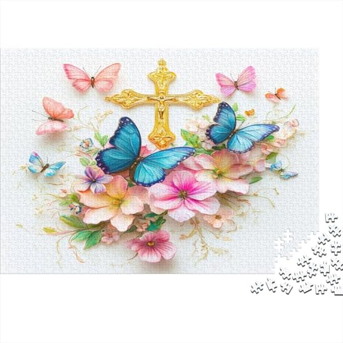 Kreuz Puzzle 1000 Teile Blumes and Butterflies Puzz Erwachsene Spielepuzzles HochwerTiger Geschicklichkeitsspiel Lernspiel Spielzeug Geschenk Schöne 1000pcs (75x50cm) von lihuogongsio