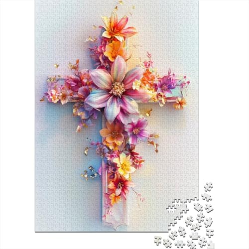 Kreuz Puzzle Für Erwachsene 1000 Puzzle Blumes Erwachsene Anspruchsvoll Puzzle Puzzlegröße Puzzle Unmögliches Puzzle Spielzeug Geschenk 1000pcs (75x50cm) von lihuogongsio