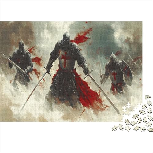 Kreuzritter Warriors 300 Teile Puzzle Die Kreuzfahrer Impossible Für Erwachsene HochwerTiger Puzzle Fantasy Schöne Geschenkidee DIY Kreative Unterhaltung 300pcs (40x28cm) von lihuogongsio