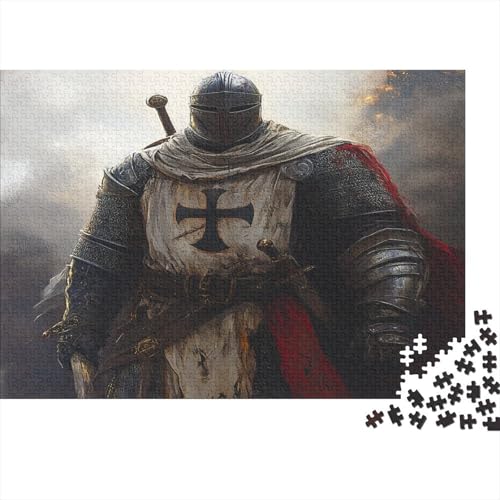 Kreuzritter Warriors 300 Teile Puzzle Templer Impossible Für Erwachsene HochwerTiger Puzzle Fantasy Schöne Geschenkidee DIY Kreative Unterhaltung 300pcs (40x28cm) von lihuogongsio