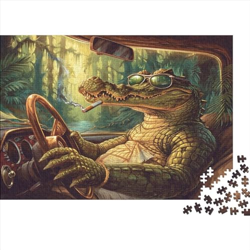 Krokodil Puzzle 1000 Teile Puzzle Für Erwachsene Tropischer Dschungel Brain Challenge Geschicklichkeitsspiel Stress Abbauen Familien Herausforderndes Schöne Geschenkidee 1000pcs (75x50cm) von lihuogongsio