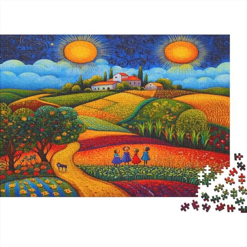 Ländliche Landschaft 500 Stück Puzzles French Bauernhof Lernspiel Spielzeug Geschenk Geschicklichkeitsspiel Für Die Ganze Familie Schöne Geschenkidee DIY Kreative 500pcs (52x38cm) von lihuogongsio