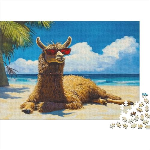 Lama 500 Teile Puzzle Sommer Strand Impossible Für Erwachsene HochwerTiger Puzzle Fantasy Schöne Geschenkidee DIY Kreative Unterhaltung 500pcs (52x38cm) von lihuogongsio