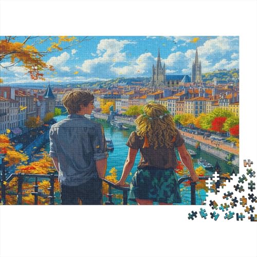 Landschaft von Paris 1000 Stück Puzzles Für Erwachsene Junger Liebhaber Geschicklichkeitsspiel Für Die Ganze Familie Schöne Geschenkidee DIY Kreative Unterhaltung Fantasy-Puzzle 1000pcs (75x50cm) von lihuogongsio