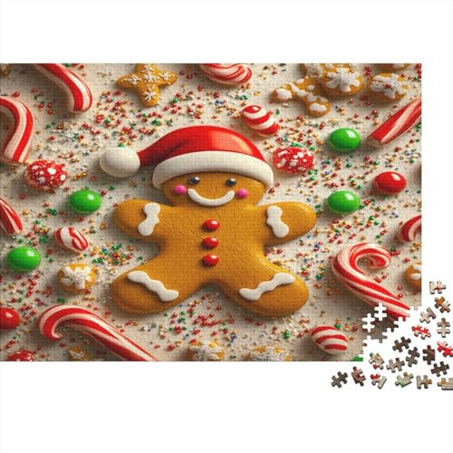 Lebkuchenmann 1000 Stück Puzzles Für Erwachsene Weihnachten Cookies Lernspiel Herausforderung Lernspiel Spielzeug Geschenk Stress Abbauen Lernspiel Spielzeug 1000pcs (75x50cm) von lihuogongsio