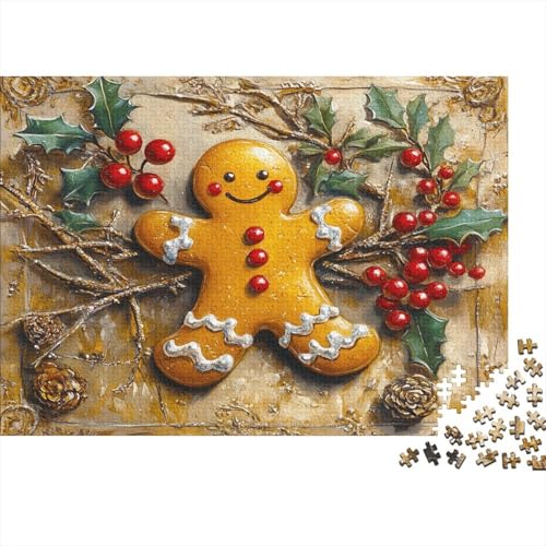 Lebkuchenmann Puzzle 1000 Teile Puzzle Für Erwachsene Weihnachten Cookies Geschicklichkeitsspiel Für Die Ganze Familie Premium Quality Schöne Geschenkidee Kräftigen Farben 1000pcs (75x50cm) von lihuogongsio