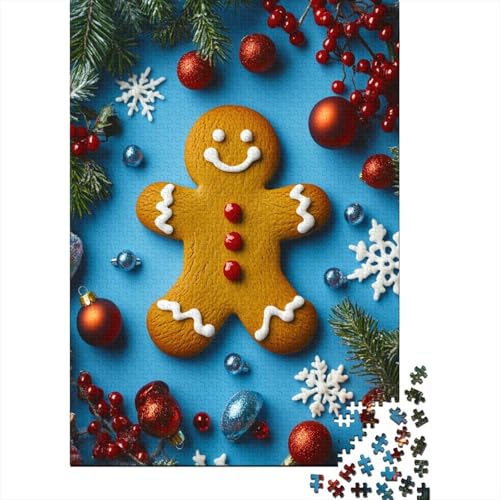 Lebkuchenmann Puzzle 1000 Teile Puzzle Für Erwachsene Weihnachten Decorations Geschicklichkeitsspiel Für Die Ganze Familie Premium Quality Schöne Geschenkidee Kräftigen Farben 1000pcs (75x50cm) von lihuogongsio