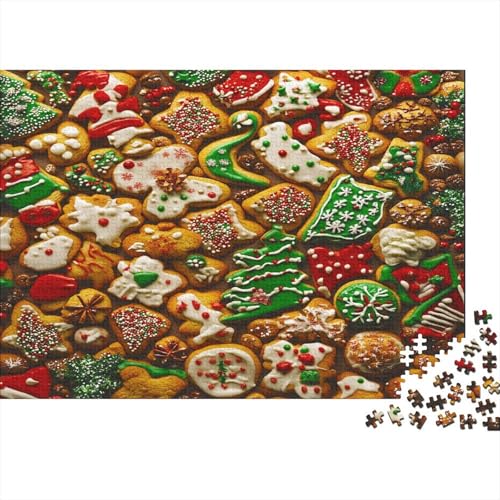 Lebkuchenmann Puzzle 1000 Teile Weihnachten Cookies Puzz Erwachsene Spielepuzzles HochwerTiger Geschicklichkeitsspiel Lernspiel Spielzeug Geschenk Schöne 1000pcs (75x50cm) von lihuogongsio