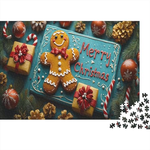 Lebkuchenmann Puzzle 500 Puzzle Weihnachten Present Erwachsene Impossible Puzzle Geschicklichkeitsspiel Für Die Ganze Familie Puzzle Erwachsene Premium Quality 500pcs (52x38cm) von lihuogongsio