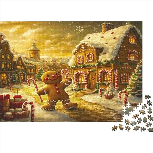 Lebkuchenmann Puzzle 500 Teile Weihnachten Town Puzz Erwachsene Spielepuzzles HochwerTiger Geschicklichkeitsspiel Lernspiel Spielzeug Geschenk Schöne 500pcs (52x38cm) von lihuogongsio