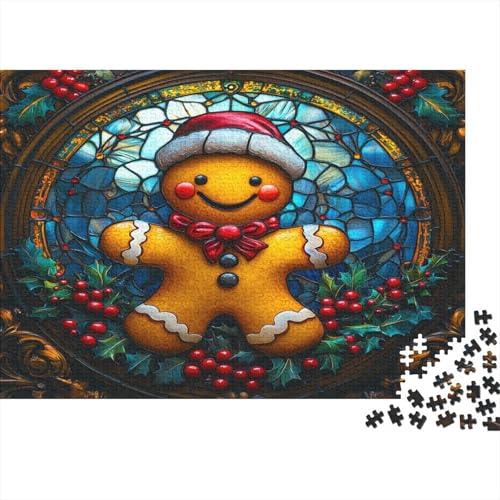 Lebkuchenmann Puzzle Für Erwachsene 500 Puzzle Glasmalerei Anspruchsvoll Puzzle Teile Erwachsener Kniffel Spaß Für Die Ganze Familie Unmögliches Puzzle DIY Kreative 500pcs (52x38cm) von lihuogongsio