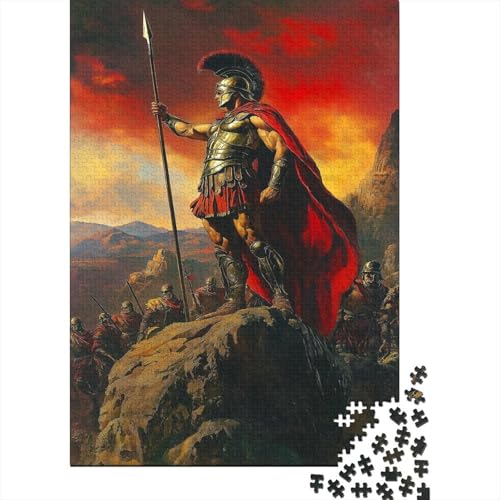 Leonidas Puzzle 1000 Teile König der römischen Gladiatoren Puzzle Erwachsene Spielepuzzles Hochwertiger Holzpuzzle Erwachsene Geschicklichkeitsspiel Lernspiel Spielzeug Geschenk 1000pcs (75x50cm) von lihuogongsio