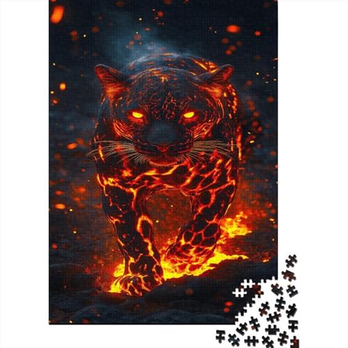 Leopard 1000 Stück Puzzles Für Erwachsene Schwarzer Panther Lernspiel Herausforderung Lernspiel Spielzeug Geschenk Stress Abbauen Lernspiel Spielzeug 1000pcs (75x50cm) von lihuogongsio