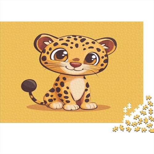 Leopard 300 Stück Puzzles Für Erwachsene Cartoon Geschicklichkeitsspiel Für Die Ganze Familie Schöne Geschenkidee DIY Kreative Unterhaltung 300pcs (40x28cm) von lihuogongsio