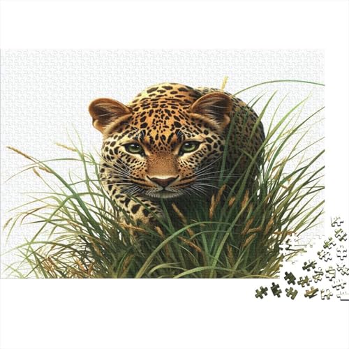 Leopard 300 Stück Puzzles Geparden Geschicklichkeitsspiel Für Die Ganze Familie DIY Kreative Unterhaltung Schöne Geschenkidee Premium Quality 300pcs (40x28cm) von lihuogongsio