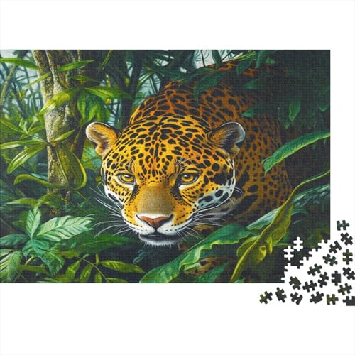 Leopard 300 Teile Puzzle Wildtier Impossible Für Erwachsene HochwerTiger Puzzle Fantasy Schöne Geschenkidee DIY Kreative Unterhaltung 300pcs (40x28cm) von lihuogongsio