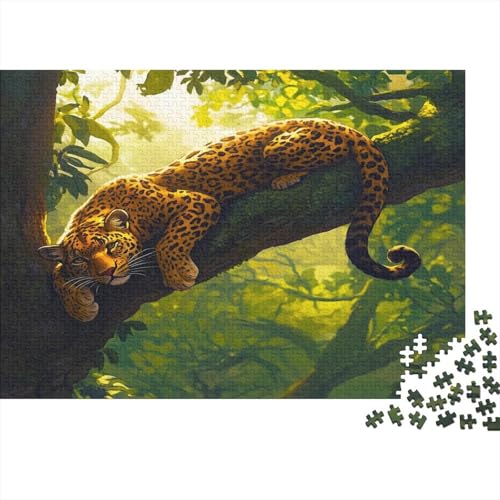 Leopard Puzzle 1000 Teile Geparden Puzz Erwachsene Spielepuzzles HochwerTiger Geschicklichkeitsspiel Lernspiel Spielzeug Geschenk Schöne 1000pcs (75x50cm) von lihuogongsio