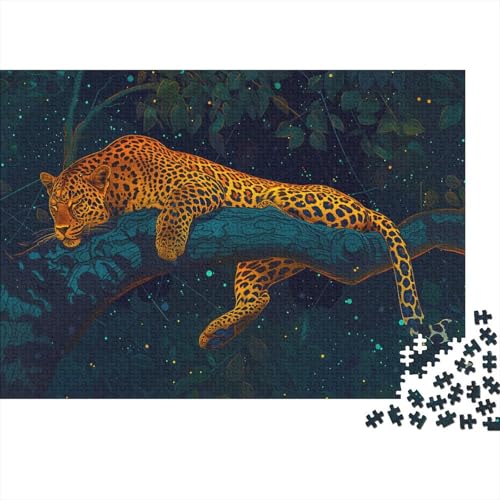 Leopard Puzzle Für Erwachsene 500 Puzzle Gepard Anspruchsvoll Puzzle Teile Erwachsener Kniffel Spaß Für Die Ganze Familie Unmögliches Puzzle DIY Kreative 500pcs (52x38cm) von lihuogongsio