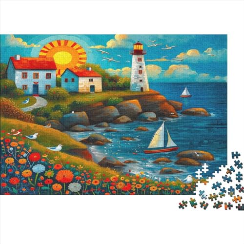 LightHaus 300 Stück Puzzles Für Erwachsene Insel Geschicklichkeitsspiel Für Die Ganze Familie Schöne Geschenkidee DIY Kreative Unterhaltung Fantasy-Puzzle 300pcs (40x28cm) von lihuogongsio