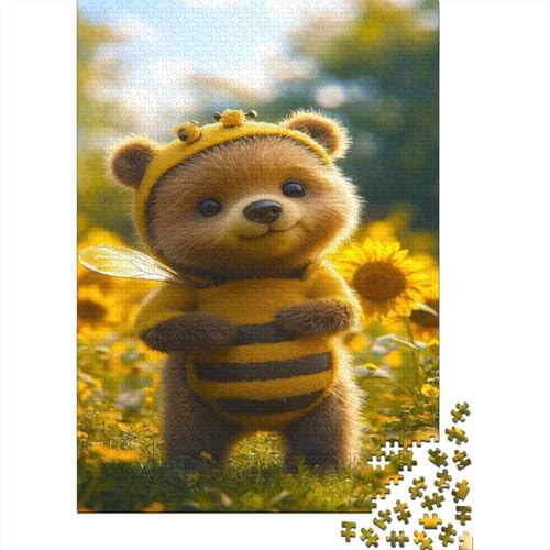 Little Bär Cub 1000 Stück Puzzles Bär Stress Abbauen Familien-Puzzlespiel Kräftigen Farben Schöne Geschenkverpackung Lernspiel Spielzeug Geschenk 1000pcs (75x50cm) von lihuogongsio