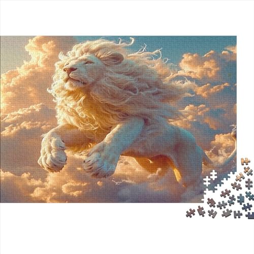 Löwe Puzzle 500 Teile Puzzle Für Erwachsene Krüger-Löwe Stress Abbauen Familien-Puzzlespiel DIY Kreative Unterhaltung Schöne Geschenkidee Kräftigen Farben 500pcs (52x38cm) von lihuogongsio