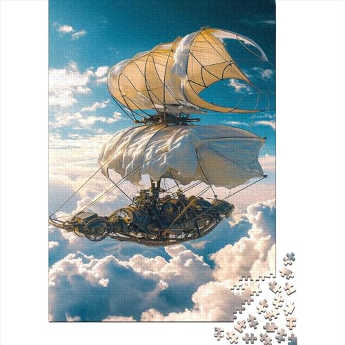Luftschiff 500 Teile Puzzle Steampunk-Flugmaschine Impossible Für Erwachsene Hochwertiger Puzzle Fantasy Schöne Geschenkidee DIY Kreative Unterhaltung Spielzeug Dekoration 500pcs (52x38cm) von lihuogongsio