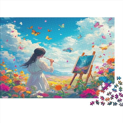 Märchen Welt Puzzle 1000 Teile Puzzle Für Erwachsene Blumenschmetterling Geschicklichkeitsspiel Für Die Ganze Familie Premium Quality Schöne Geschenkidee Kräftigen Farben 1000pcs (75x50cm) von lihuogongsio