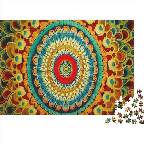 Mandala 1000 Teile Puzzle konzentrischer Kreis Impossible Für Erwachsene HochwerTiger Puzzle Fantasy Schöne Geschenkidee DIY Kreative Unterhaltung 1000pcs (75x50cm) von lihuogongsio