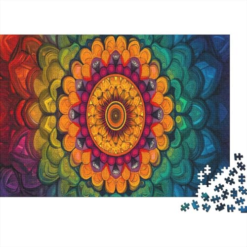 Mandala Puzzle 1000 Teile Puzzle Für Erwachsene Blume Brain Challenge Geschicklichkeitsspiel Stress Abbauen Familien Herausforderndes Schöne 1000pcs (75x50cm) von lihuogongsio