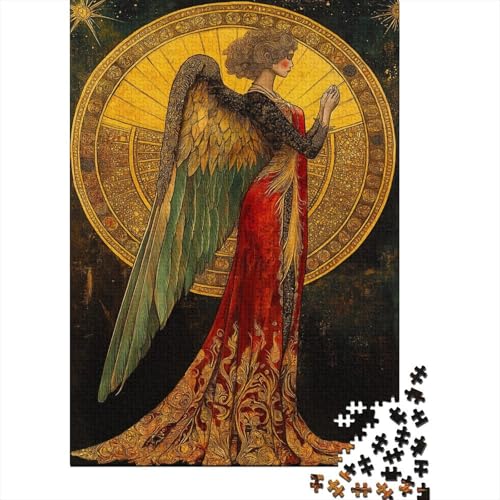 Manuscript with Engel Puzzle 1000 Teile Puzzle Für Erwachsene Tarot Astrologie Stress Abbauen Familien-Puzzlespiel DIY Kreative Unterhaltung Schöne Geschenkidee Kräftigen Farben 1000pcs (75x50cm) von lihuogongsio