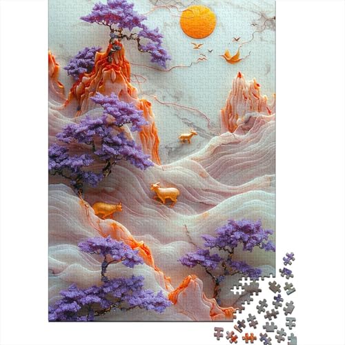 Marmorkunst 500 Stück Puzzles Für Erwachsene weißer Marmor Lernspiel Herausforderung Lernspiel Spielzeug Geschenk Stress Abbauen Lernspiel Spielzeug Geschenk Farbig 500pcs (52x38cm) von lihuogongsio