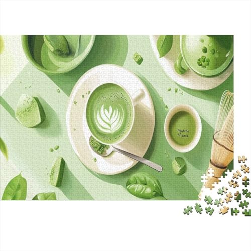 Matcha Latte 1000 Stück Puzzles Für Erwachsene Grüner Tee Kaffee Lernspiel Herausforderung Lernspiel Spielzeug Geschenk Stress Abbauen Lernspiel Spielzeug 1000pcs (75x50cm) von lihuogongsio