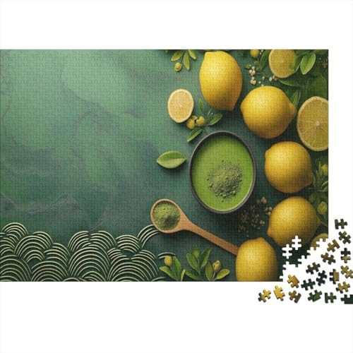 Matcha Tee 1000 Stück Puzzles Für Erwachsene Zitronen Lernspiel Herausforderung Lernspiel Spielzeug Geschenk Stress Abbauen Lernspiel Spielzeug 1000pcs (75x50cm) von lihuogongsio