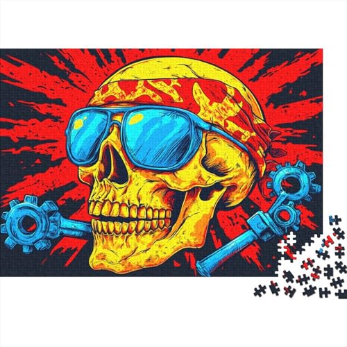 Mechanic Totenkopf 1000 Stück Puzzles Totenkopf Erwachsene Stress Abbauen Familien 1000 Brain Challenge Lernspiel Spielzeug Premium Quality Spielzeug Geschenk 1000pcs (75x50cm) von lihuogongsio