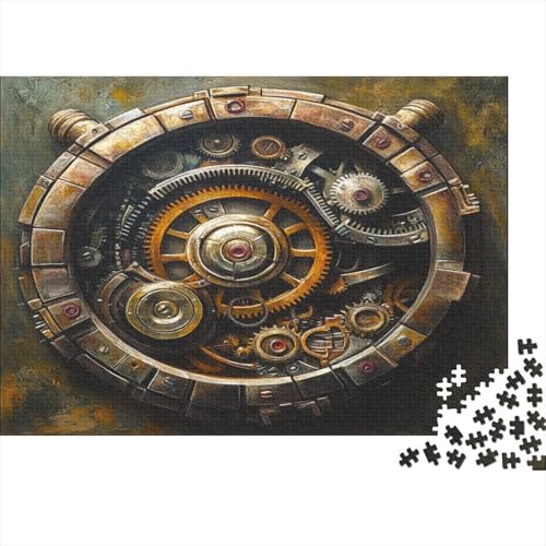 Mechanische Vintage-Getriebe 300 Stück Puzzles Steampunk Erwachsene Stress Abbauen Familien 300 Brain Challenge Lernspiel Spielzeug Premium Quality Spielzeug Geschenk 300pcs (40x28cm) von lihuogongsio