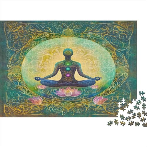 Meditativ oder Yoga Puzzle 500 Teile Puzzle Für Erwachsene Mandalas und Lotus Brain Challenge Geschicklichkeitsspiel Stress Abbauen Familien Herausforderndes Schöne 500pcs (52x38cm) von lihuogongsio