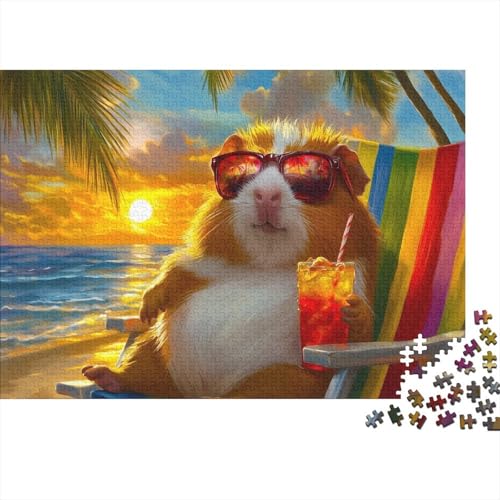 Meerschweinchen 500 Stück Puzzles Für Erwachsene Meerschweinchen Geschicklichkeitsspiel Für Die Ganze Familie Schöne Geschenkidee DIY Kreative Unterhaltung 500pcs (52x38cm) von lihuogongsio