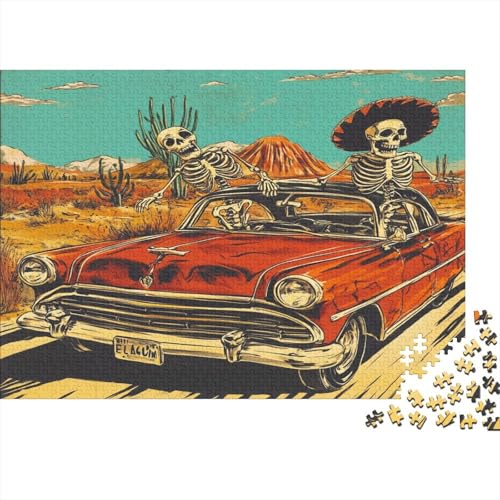 Mexican Totenkopf 1000 Stück Puzzles Totenkopf Erwachsene Stress Abbauen Familien 1000 Brain Challenge Lernspiel Spielzeug Premium Quality Spielzeug Geschenk 1000pcs (75x50cm) von lihuogongsio