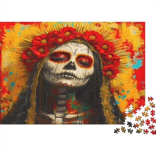 Mexikanischer Totenkopf Puzzle 500 Teile Tag der Toten Puzz Erwachsene Spielepuzzles HochwerTiger Geschicklichkeitsspiel Lernspiel Spielzeug Geschenk Schöne Geschenkidee Farbig 500pcs (52x38cm) von lihuogongsio