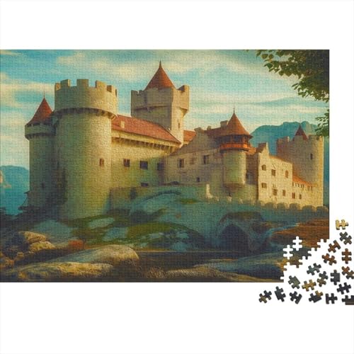 Mittelalterliche Burg 1000 Stück Puzzles Vintage Schloss Lernspiel Spielzeug Geschenk Geschicklichkeitsspiel Für Die Ganze Familie Schöne Geschenkidee DIY Kreative 1000pcs (75x50cm) von lihuogongsio