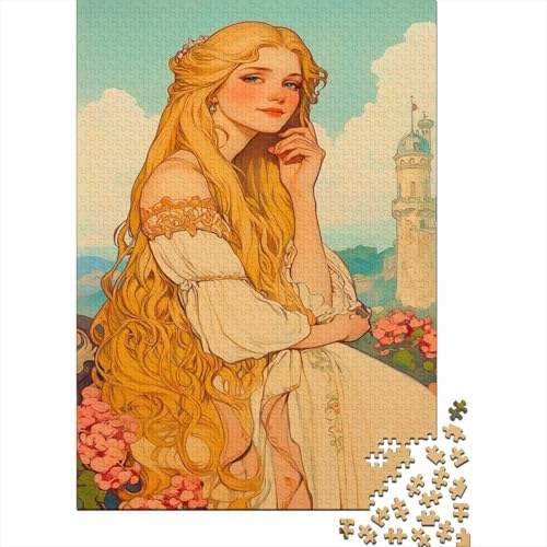 Mittelalterliche Prinzessin 1000 Stück Puzzles Schlossturm Stress Abbauen Familien-Puzzlespiel Kräftigen Farben Schöne Geschenkverpackung Lernspiel Spielzeug Geschenk 1000pcs (75x50cm) von lihuogongsio