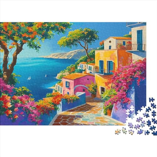 Mittelmeer Puzzle 1000 Teile Mediterrane Landschaft Puzz Erwachsene Spielepuzzles HochwerTiger Geschicklichkeitsspiel Lernspiel Spielzeug Geschenk Schöne Geschenkidee Farbig 1000pcs (75x50cm) von lihuogongsio