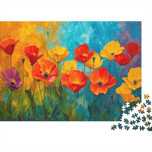 Mohn 300 Stück Puzzles Für Erwachsene Kalifornien Mohn Geschicklichkeitsspiel Für Die Ganze Familie Schöne Geschenkidee DIY Kreative Unterhaltung 300pcs (40x28cm) von lihuogongsio