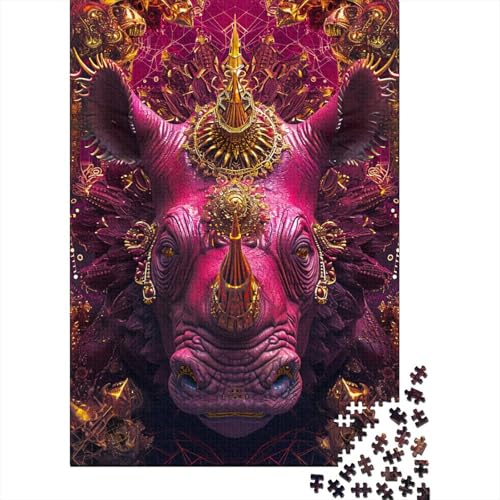 Nashorn 300 Stück Puzzles Nashorn Lernspiel Spielzeug Geschenk Geschicklichkeitsspiel Für Die Ganze Familie Schöne Geschenkidee DIY Kreative Unterhaltung 300pcs (40x28cm) von lihuogongsio